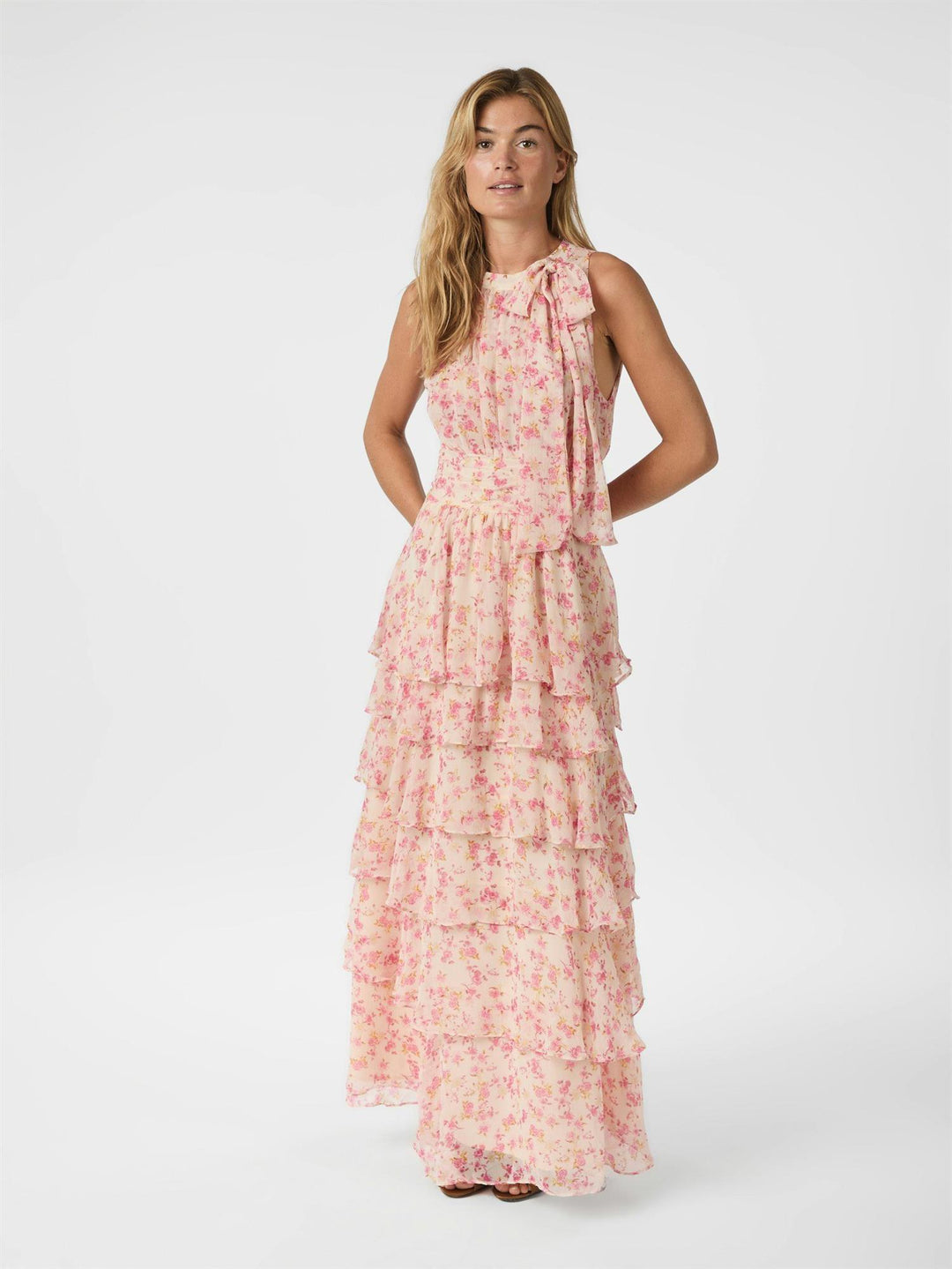 Marli Flower Chiffon Dress  Rose