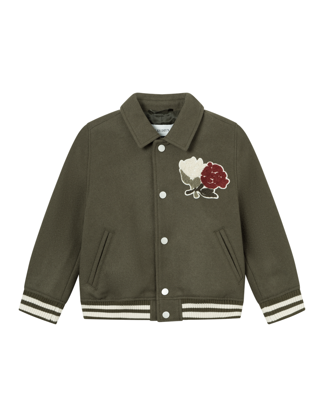 Felipe Varsity Wool Jacket Kids  Olive Night