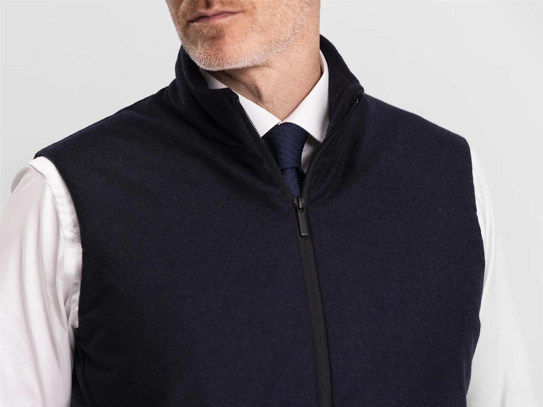 Raptor Vest Savile  Navy Melange Wool