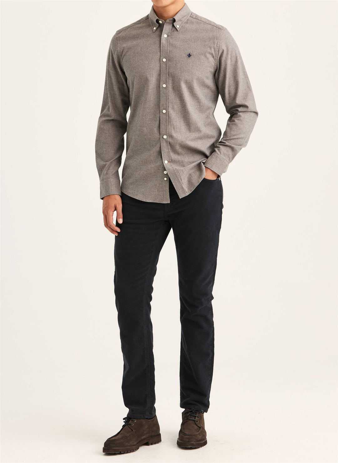 Watts Flannel Shirt-Slim Fit  Brown