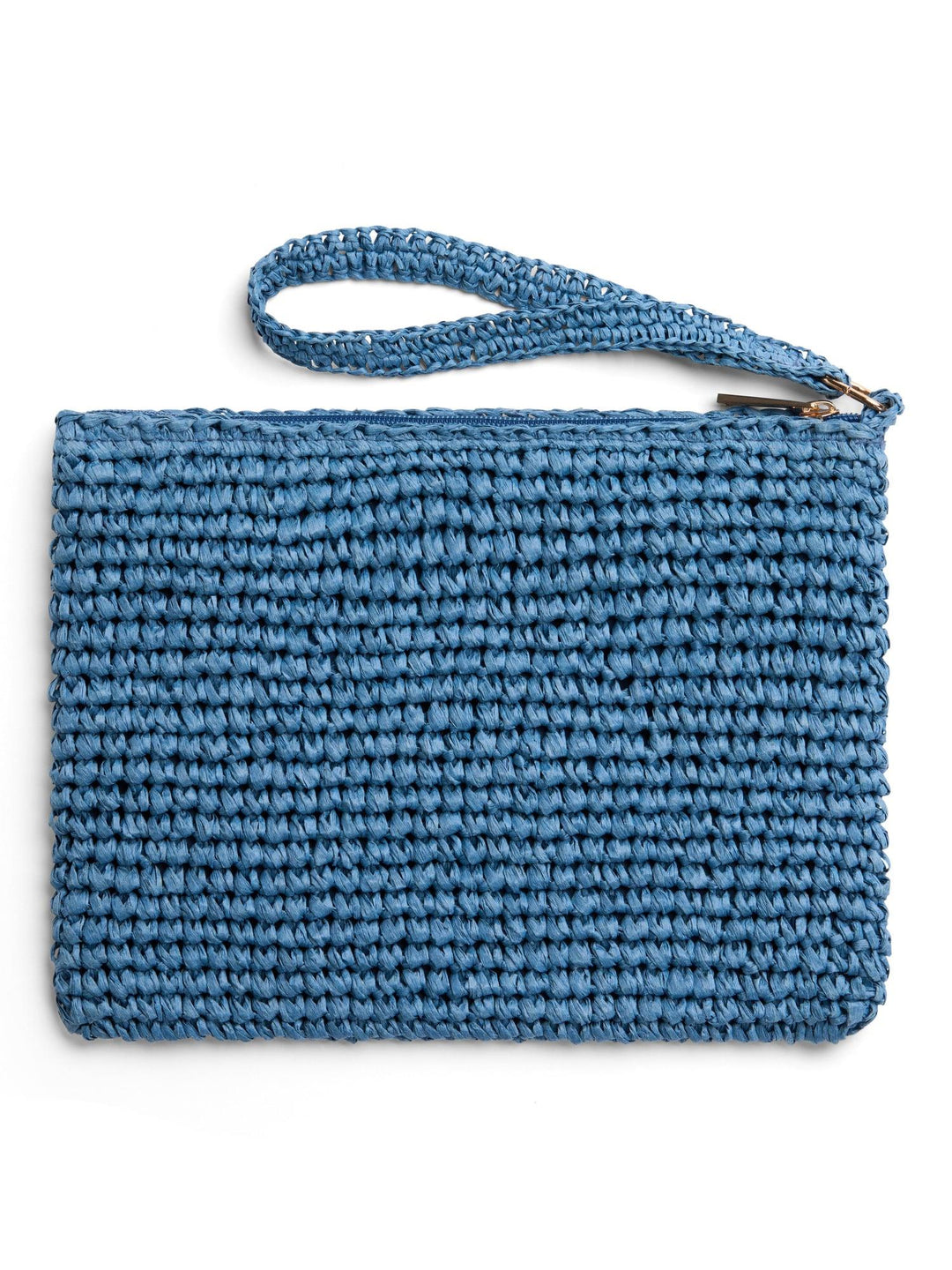 Mim Straw Clutch  Blue