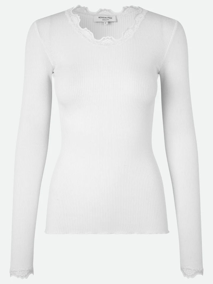 RWBabette Silk LS Lace T-shirt  New White