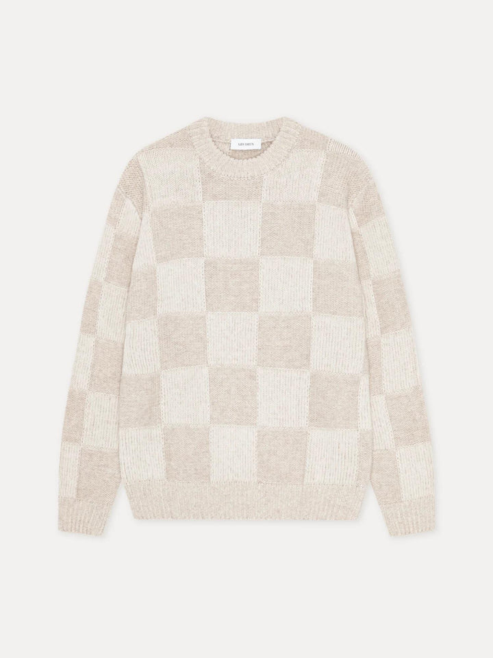 Check Knit  Eggnog White