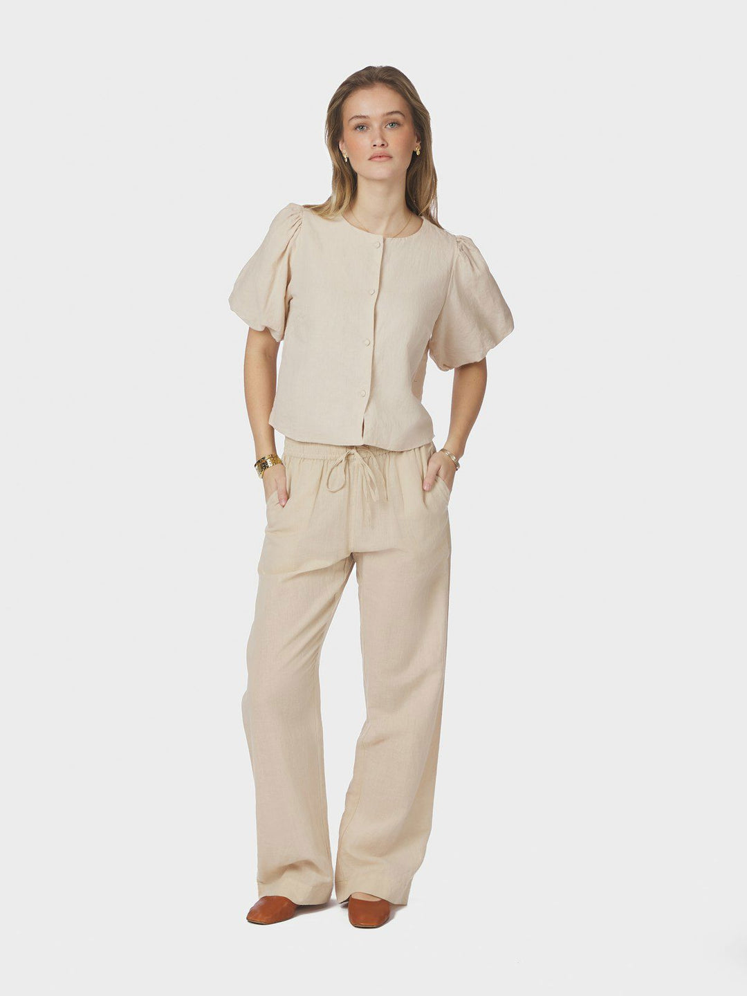 Moisa Linen Blouse  Sand