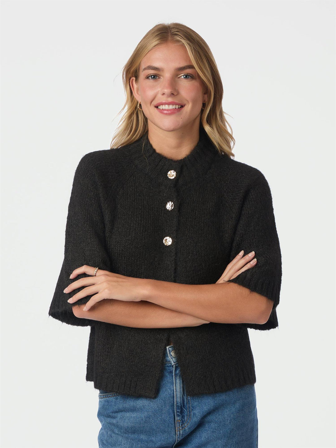 Benuta Fluffy Knit Cardigan  Dark Brown