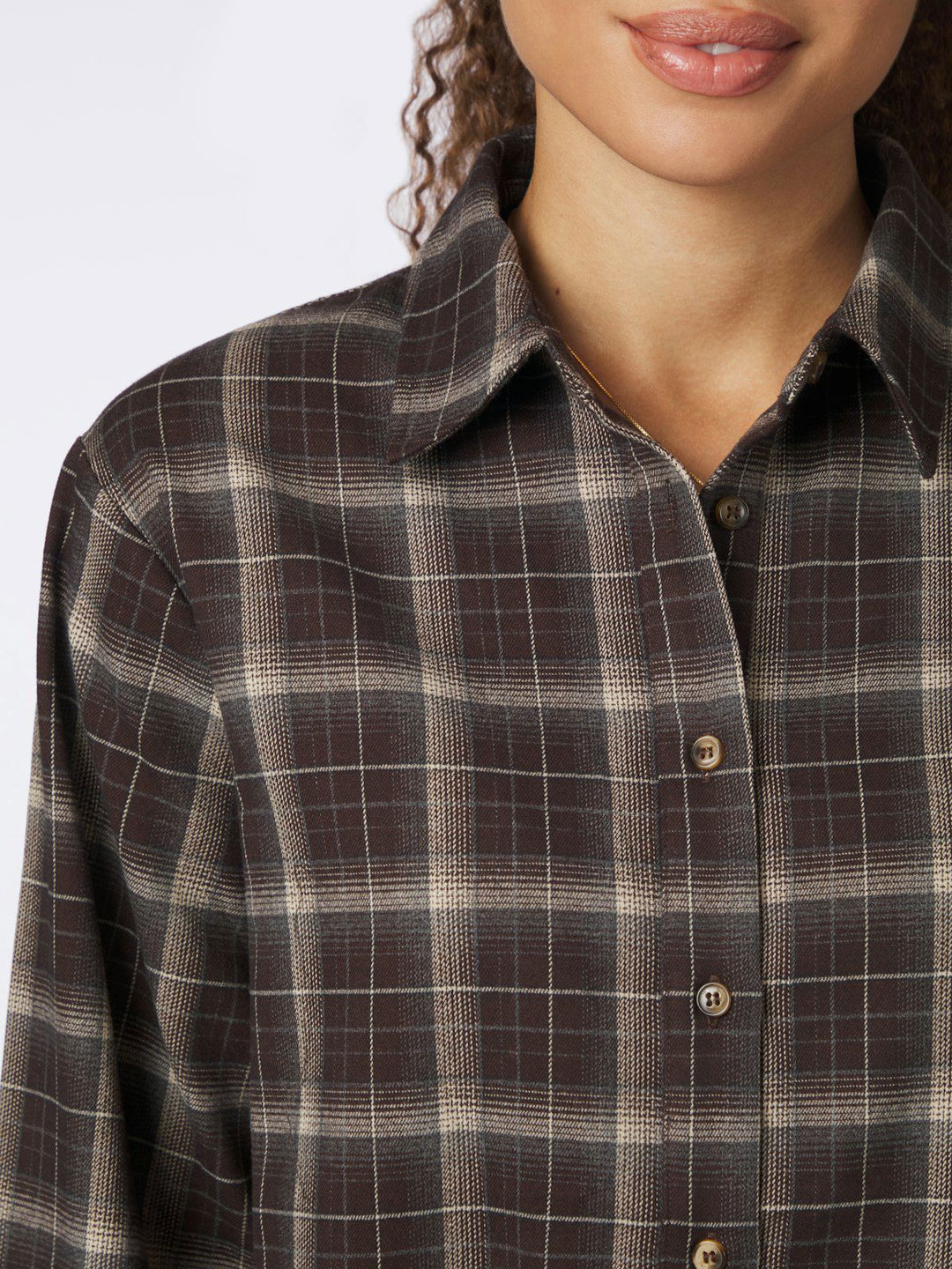 Jaylin Flannel Check Shirt Dark Brown