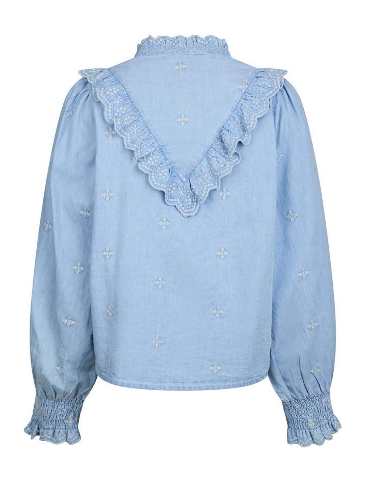 Degas Denim Blouse  Light Blue