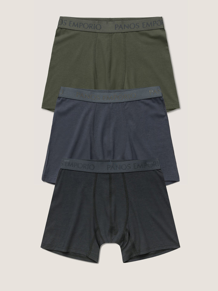 3pk Base Bamboo Boxer  Tamac/Asphalt/Forest