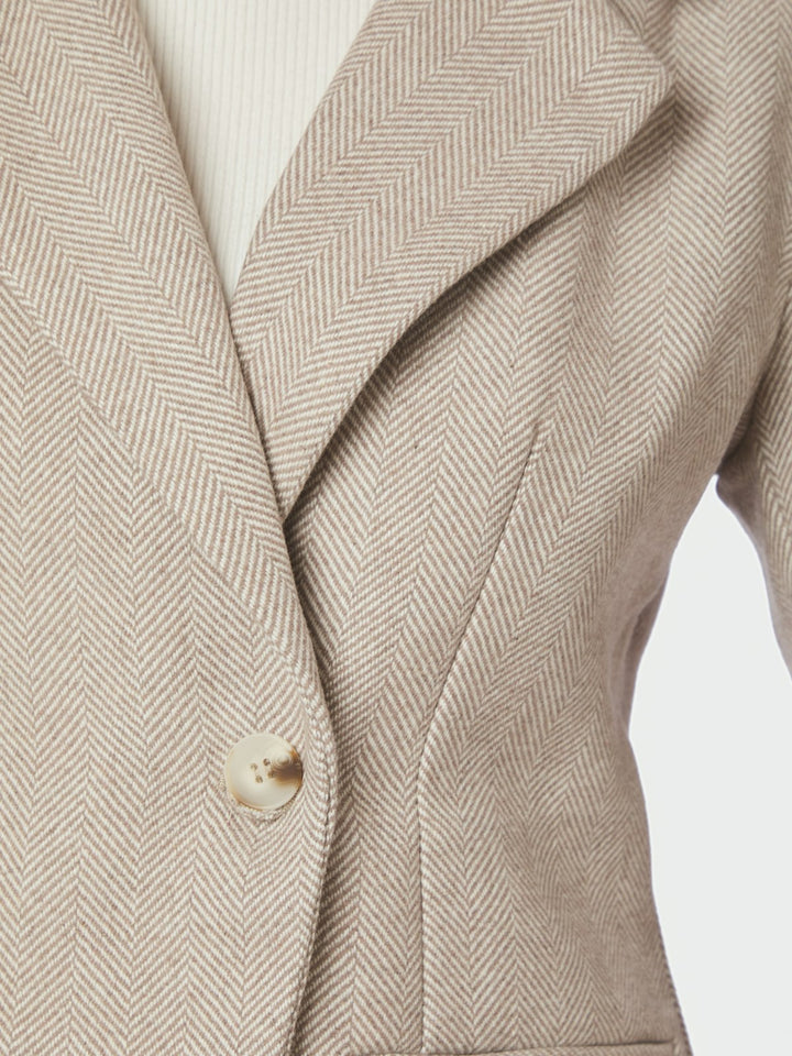 Bowie Herringbone S Blazer  Sand