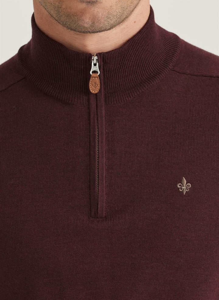 Merino John Zip  Wine Red