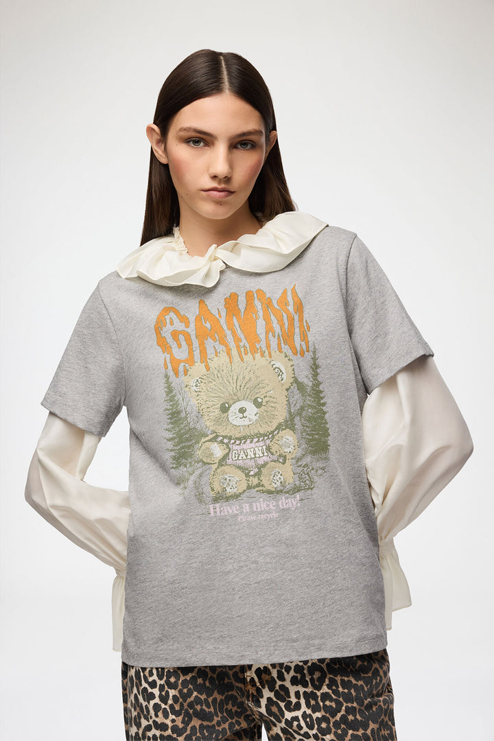 BASIC COTTON RELAXED T-SHIRT TEDDY FOREST  Paloma