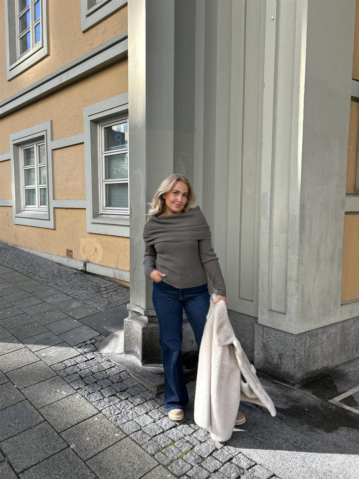 Talina Merino top  Wood