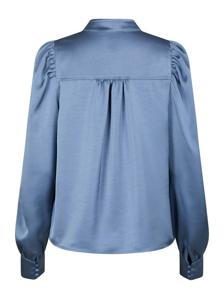 Rosslyn Heavy Sateen Blouse  Smoke Blue
