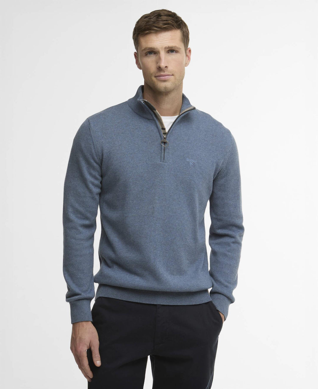 Barbour Cotton HZ Knit  Dusk Blue