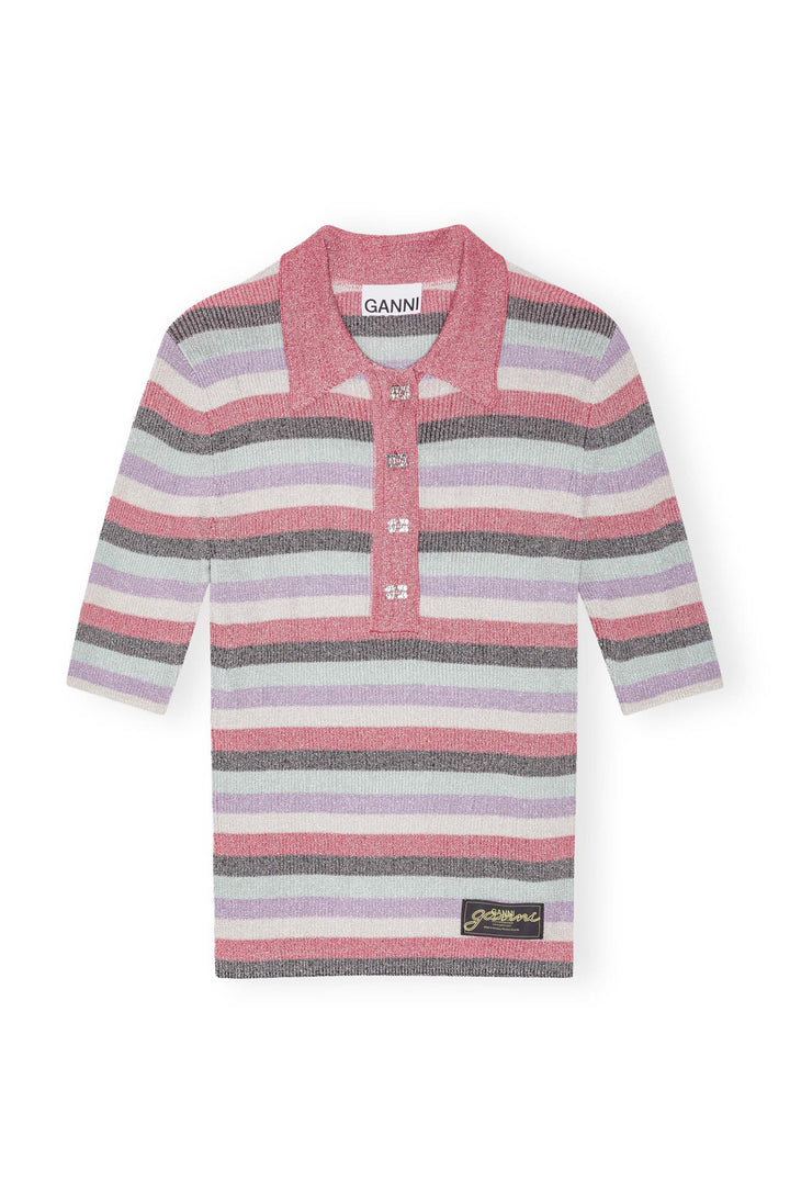 Light Sparkle Rib Polo  Multicolour