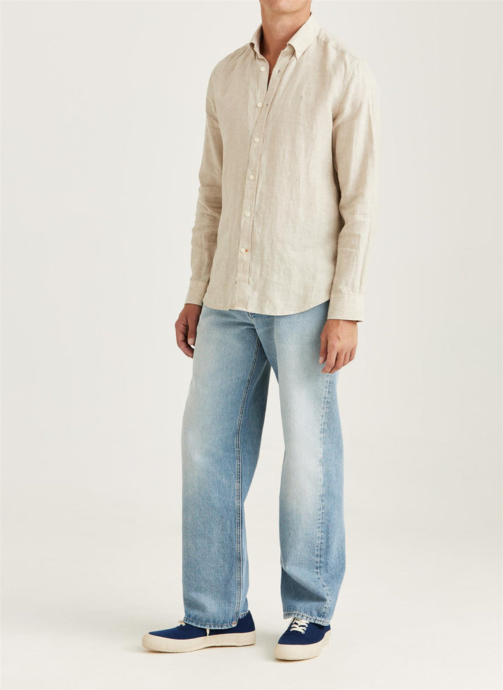 Douglas BD Linen Shirt LS  Khaki