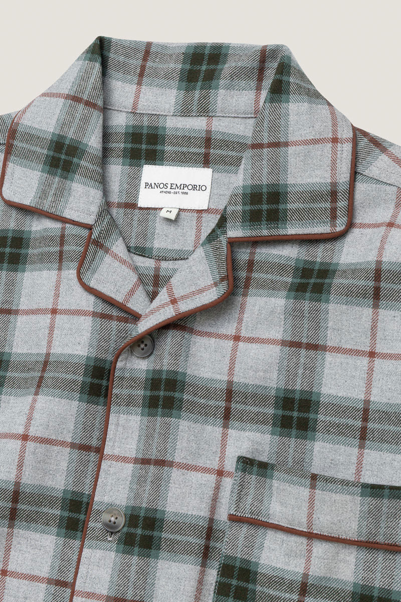 Pj Set  Grey Tartan