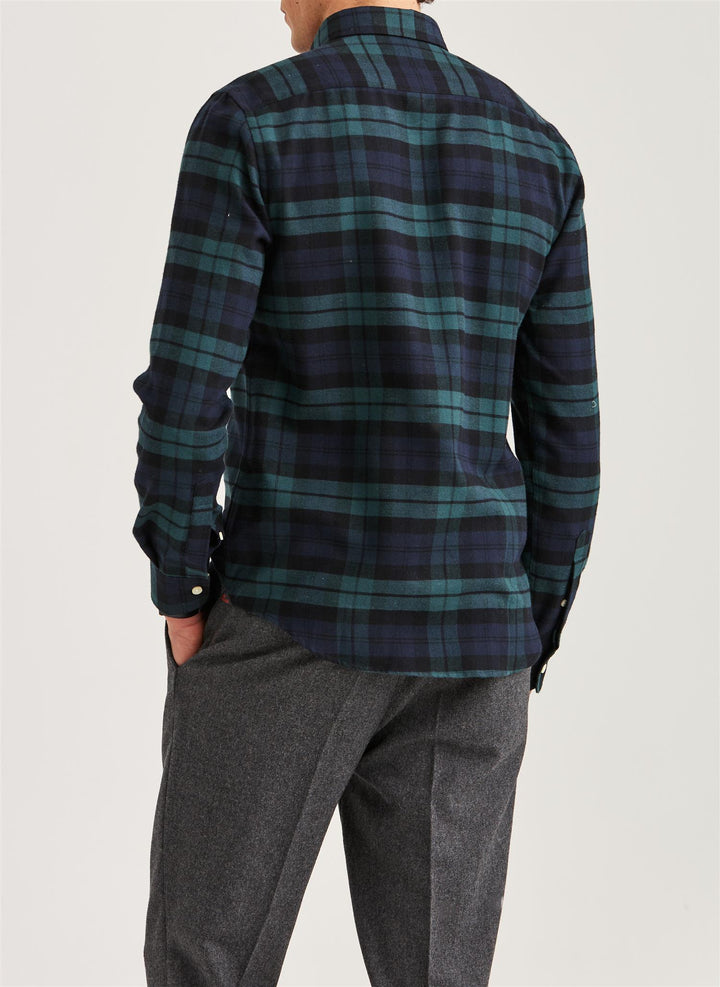 Soft Twill Tartan Shirt-Slim Fit  Navy