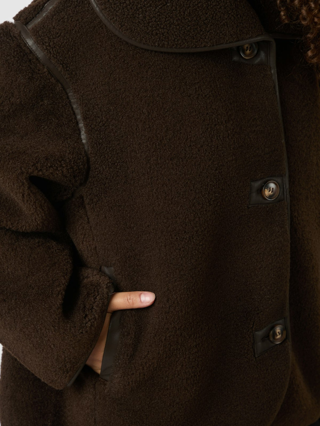 Edmund Teddy Jacket  Dark Brown
