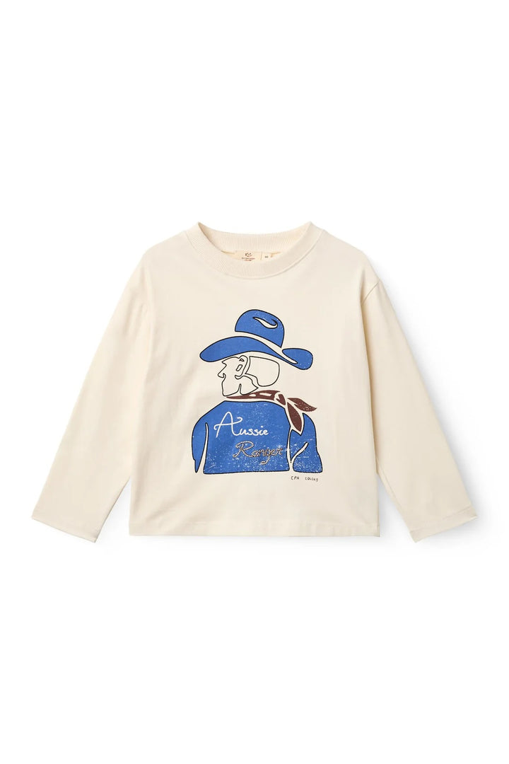 BOYS LS TEE W. AUSSIE RANGER PRINT  Cream Comb.