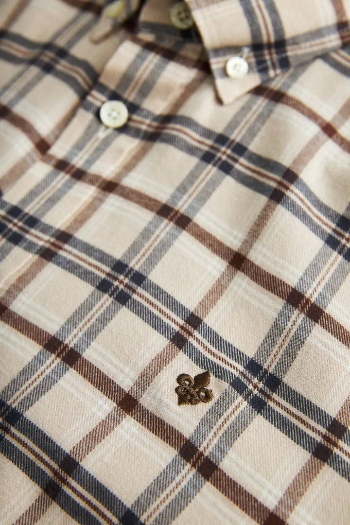 Soft Check Flannel-Slim Fit  Camel