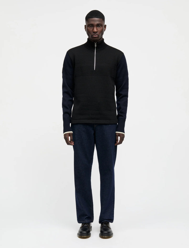 Urban Chase Half Zip Knit  Black