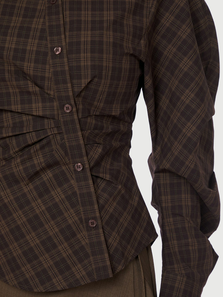 Neoella Check Shirt  Dark Brown