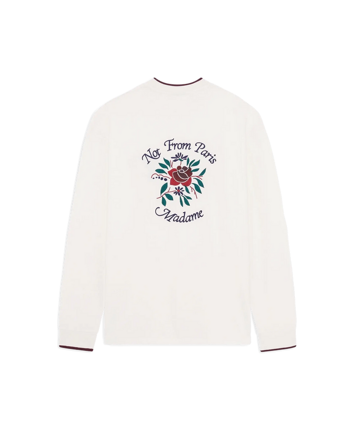 T-Shirt Manches Longues Slogan Rose  Off White