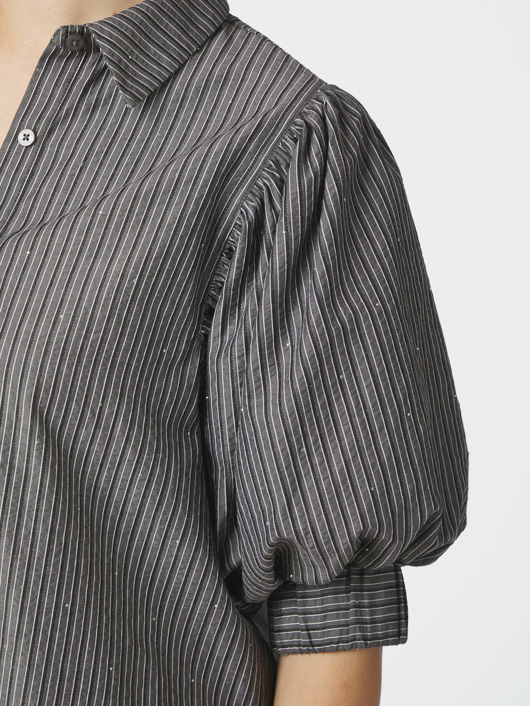 Etta Stripe B Shirt  Dark Grey