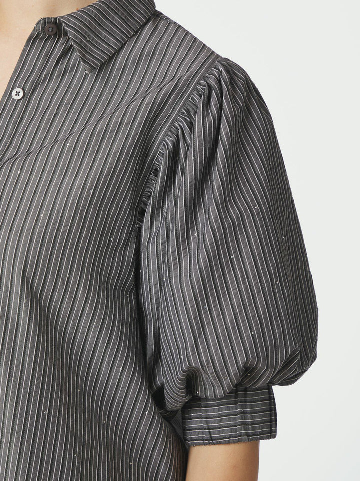 Etta Stripe B Shirt  Dark Grey