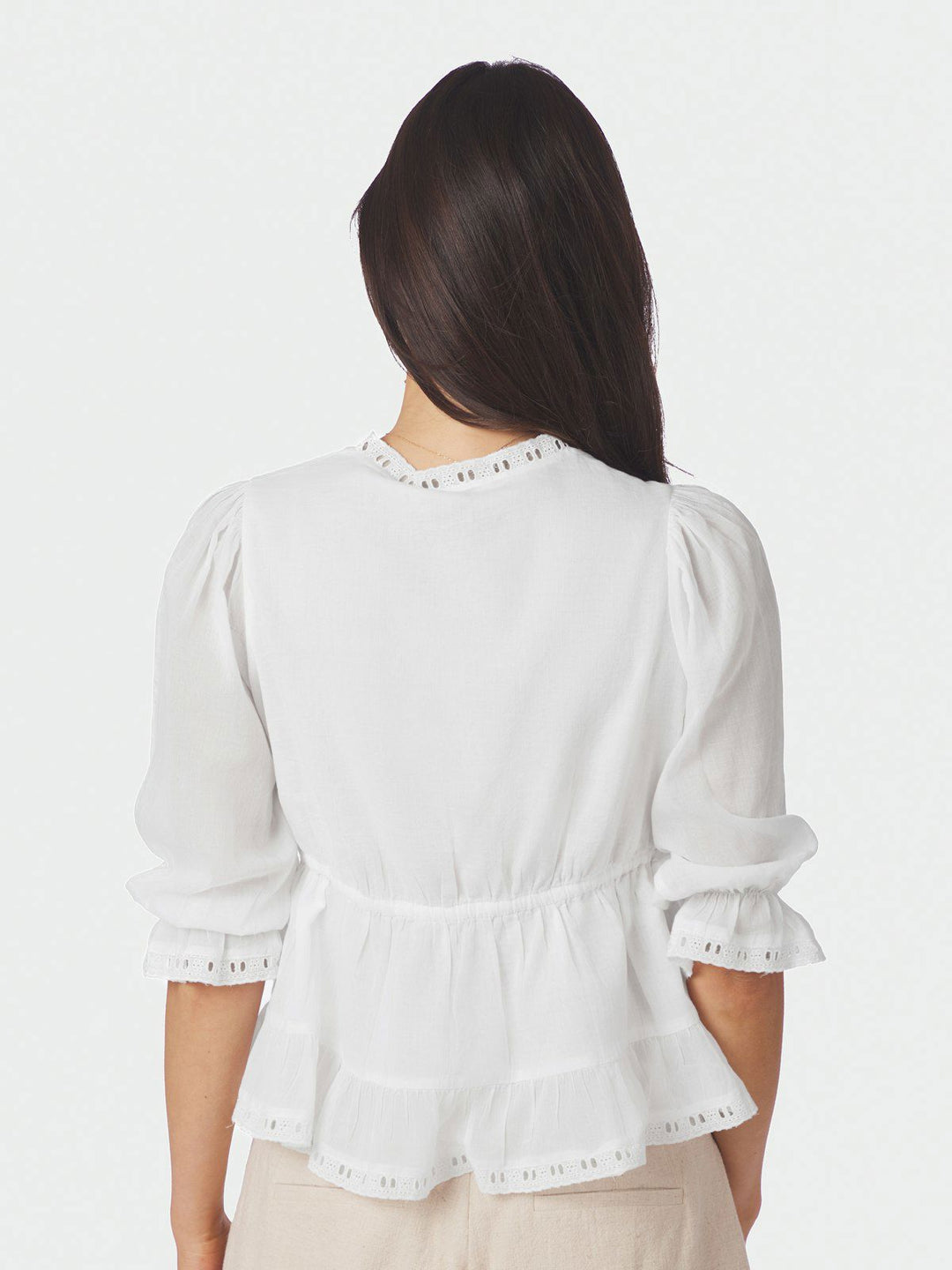 Adelia S Voile Blouse  White
