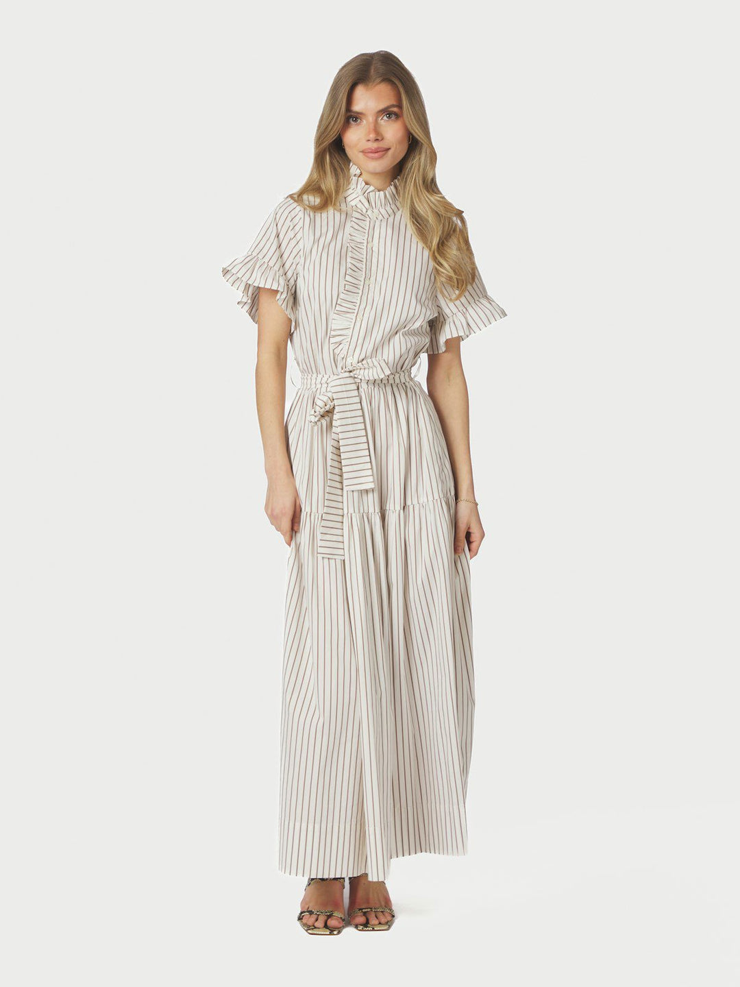 Nellie Wide Stripe Dress  Ivory
