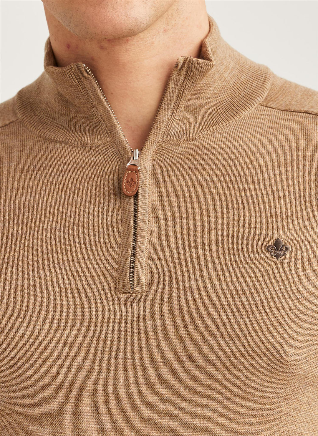 Merino John Zip  Camel