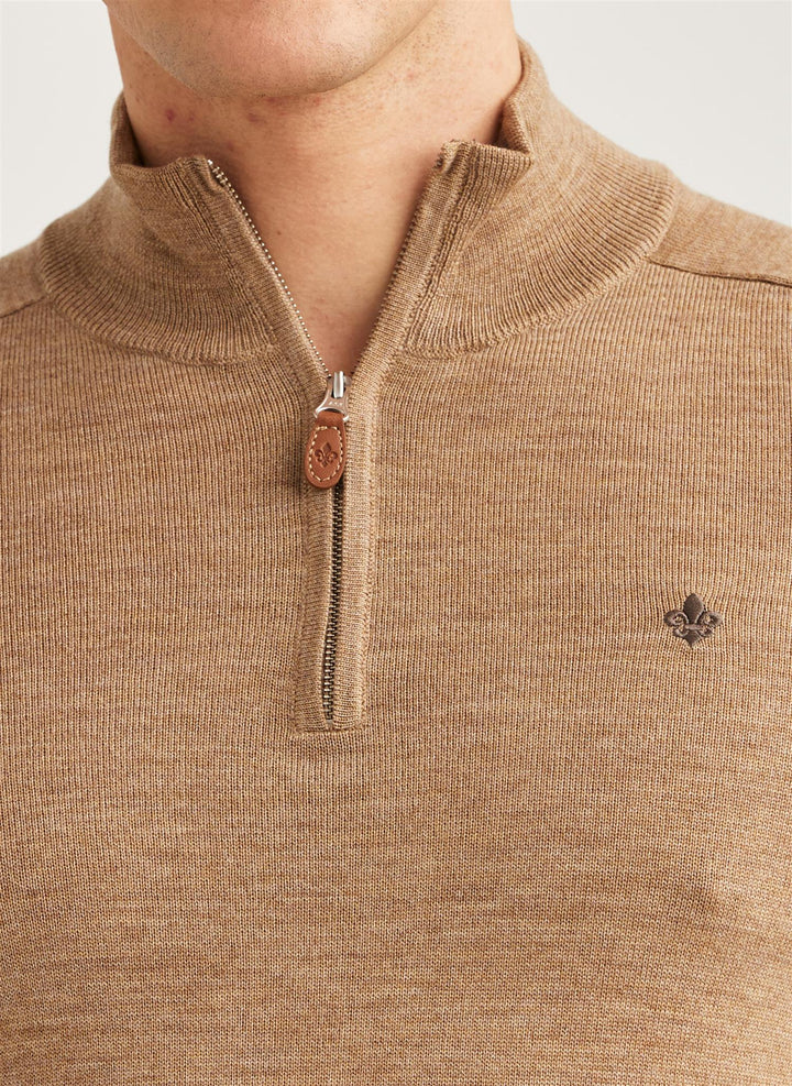 Merino John Zip  Camel