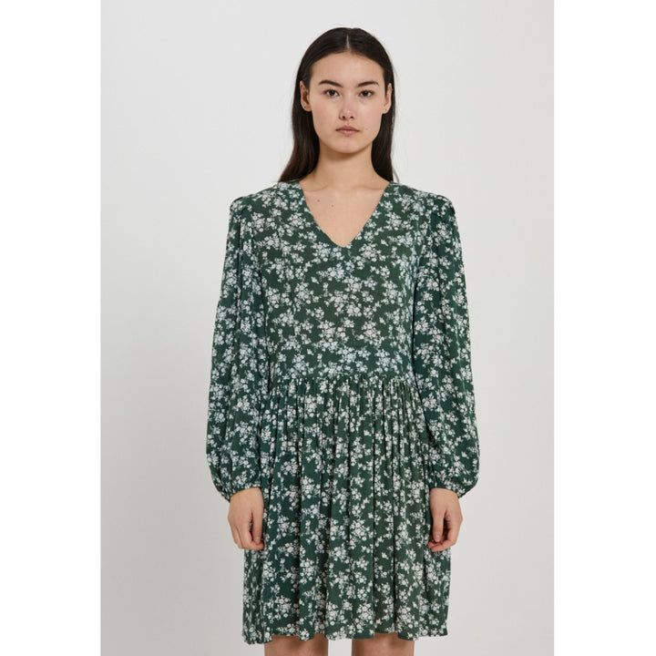 NO - Sabby v-neck dress  Green Aop