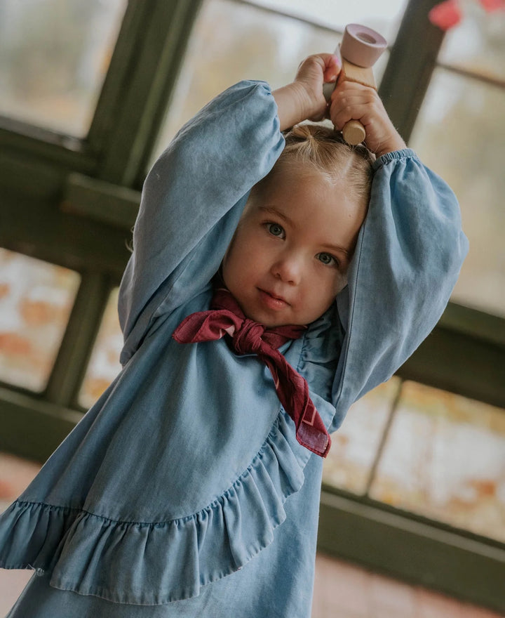 HELENE LS BLOUSE  Medium Denim Blue