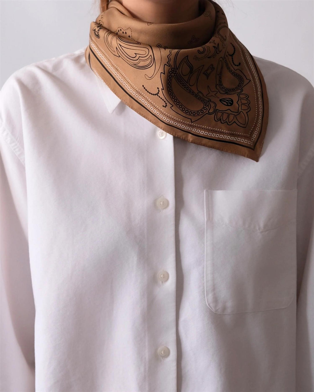 Paisley Scarf  Cappucchino/Black/White