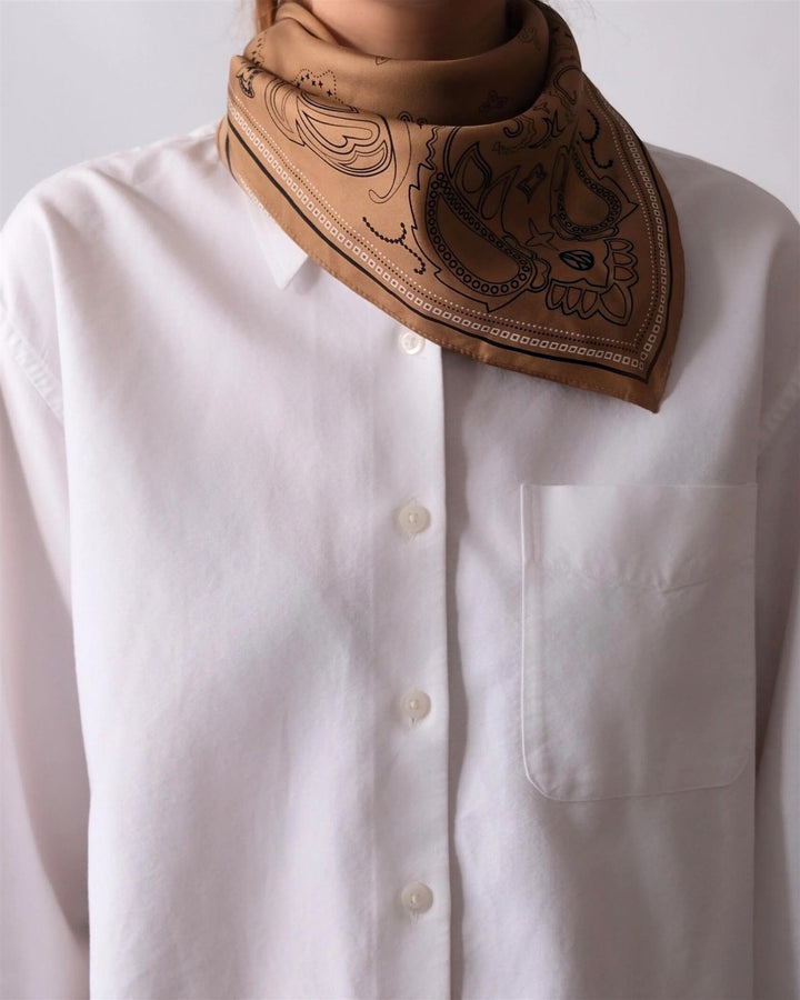 Paisley Scarf  Cappucchino/Black/White