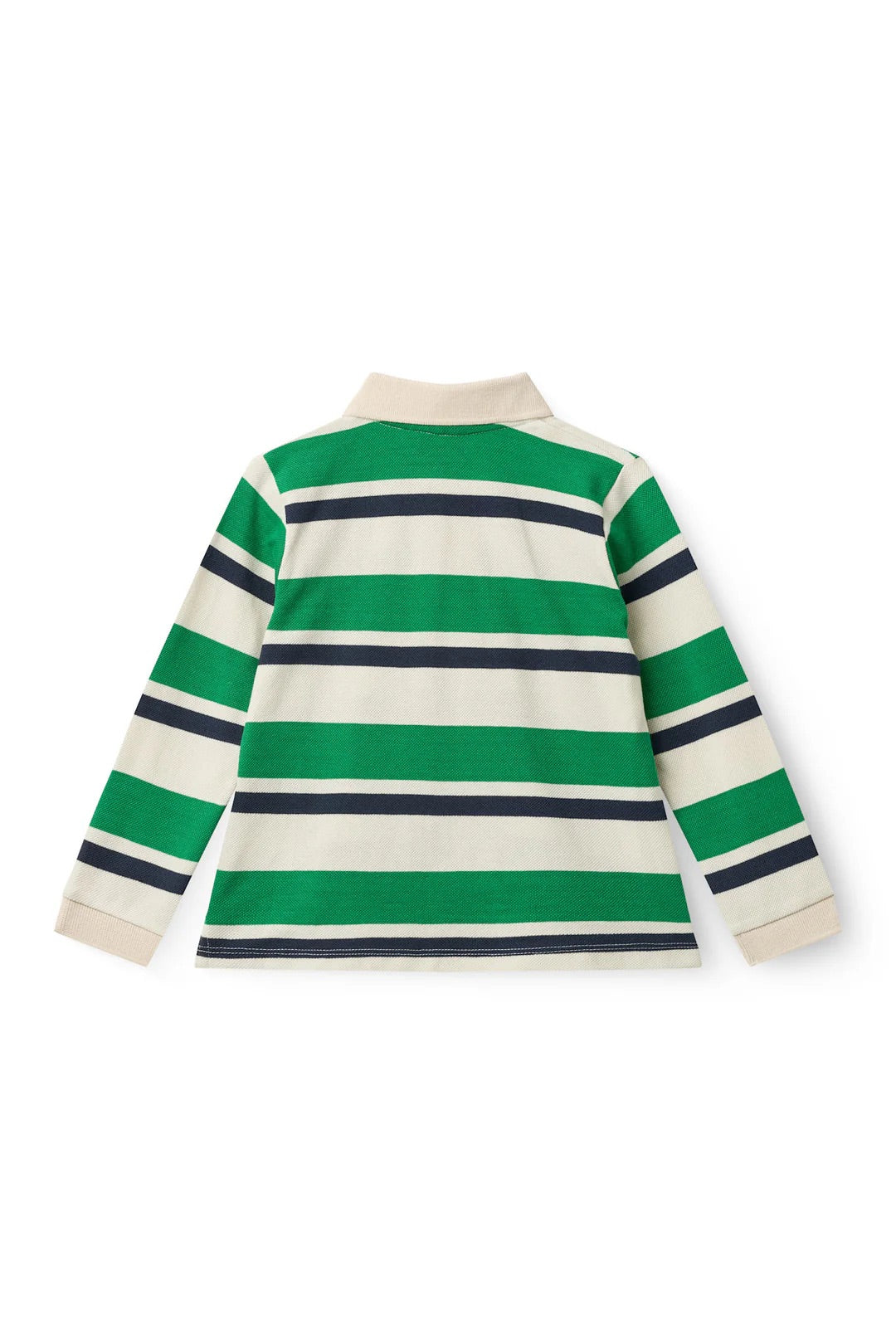 STRIPED PIQUE POLO W. LS  Sharp Green Comb.