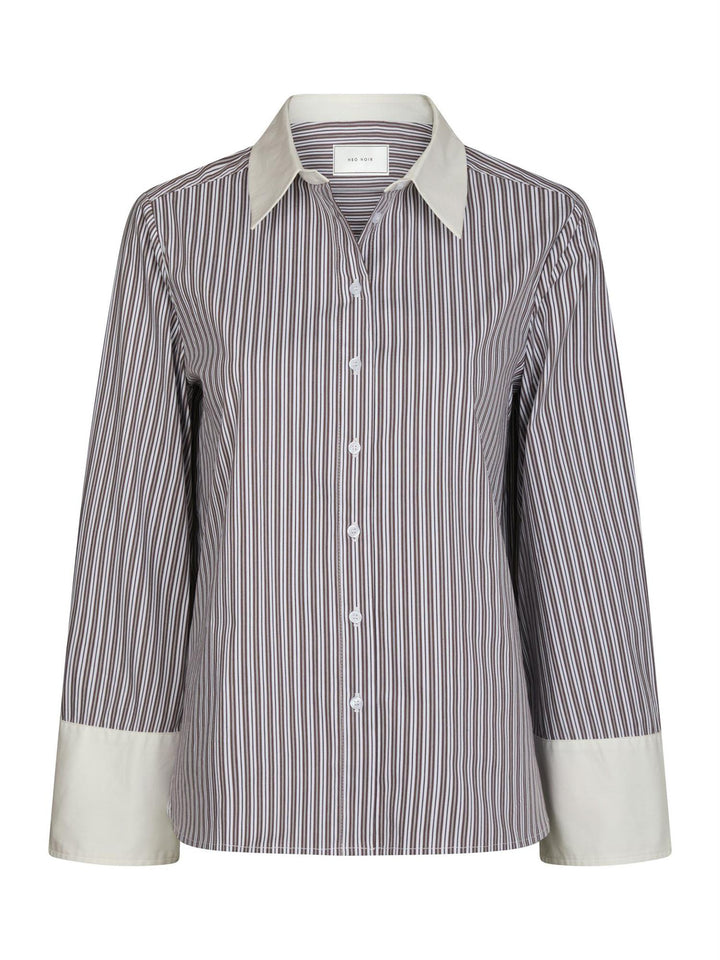 DRANILA STRIPE SHIRT  Brown