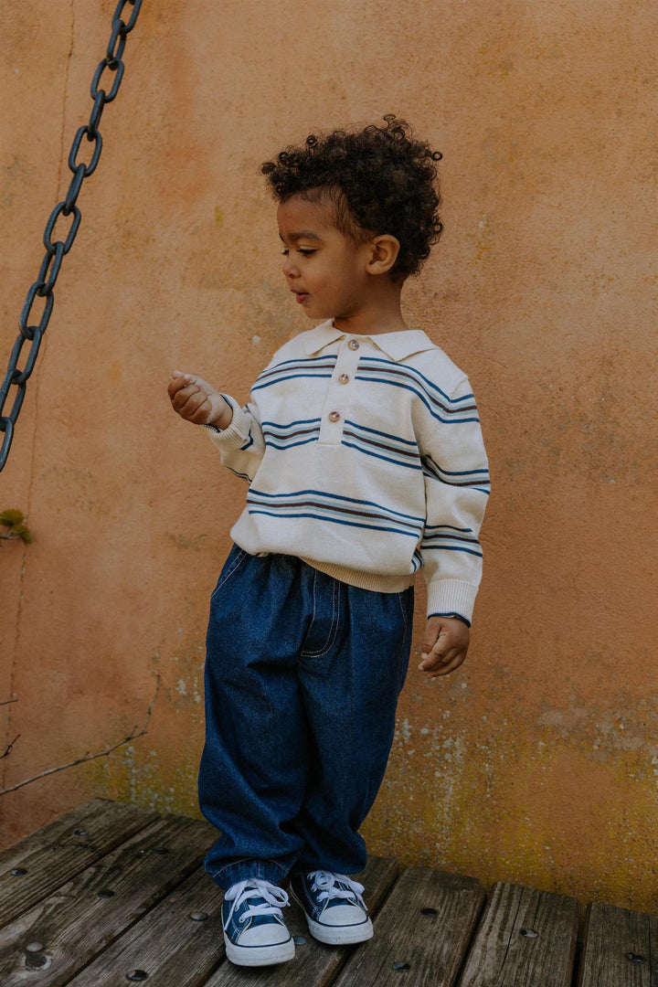 BENNY LS POLO  Sandshell Stripe