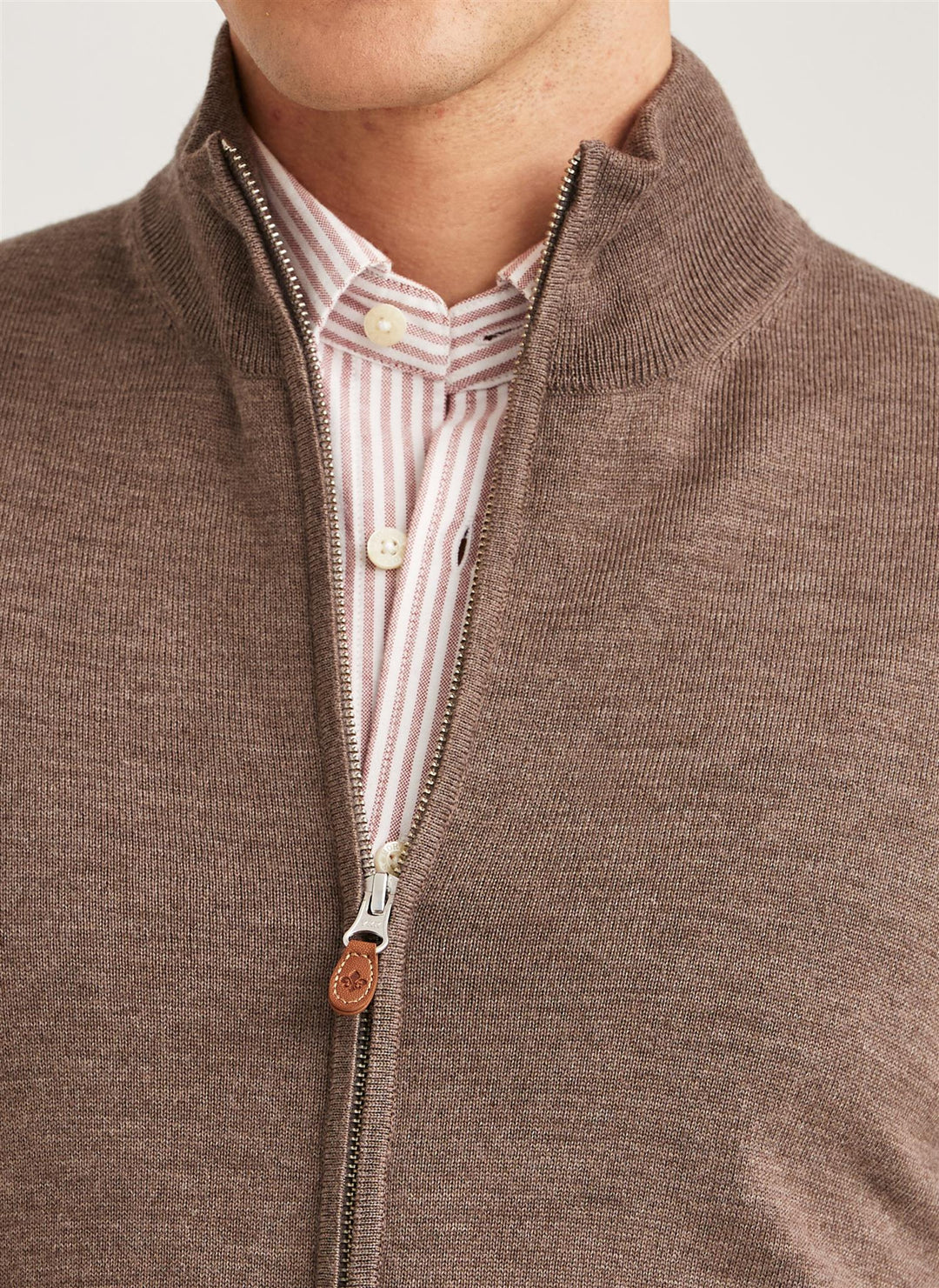 Merino Zip Vest  Brown
