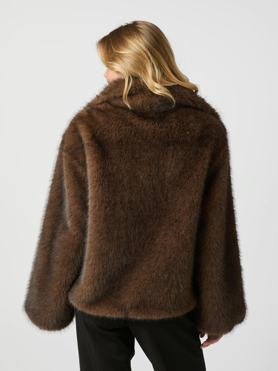 Stephanie Faux Fur Jacket  Brown