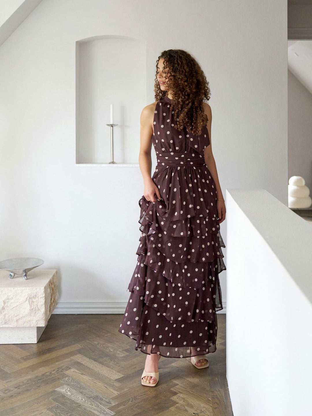 Marli Big Dot Dress  Brown