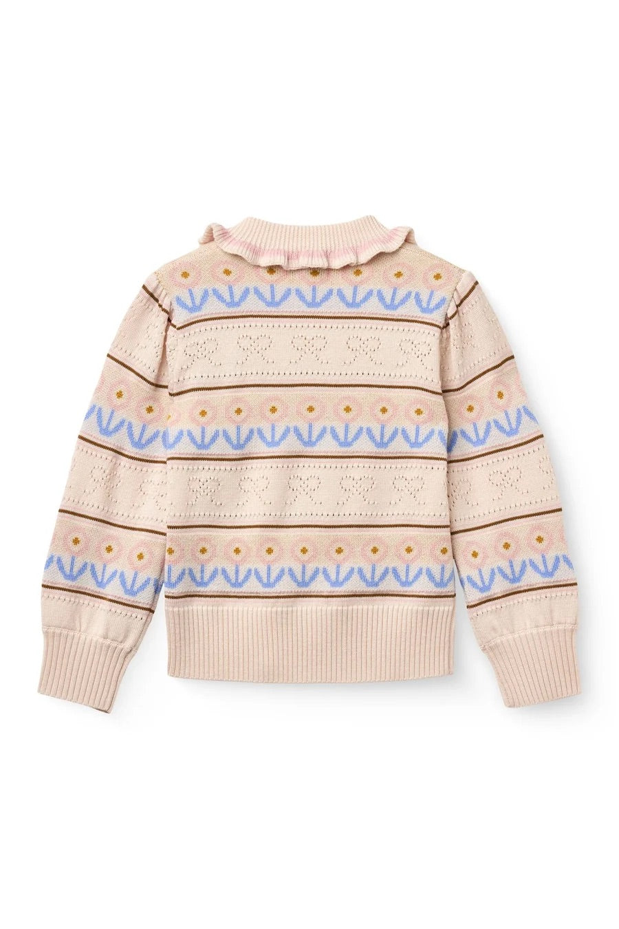 KNITTED COLLAR BLOUSE  Beige