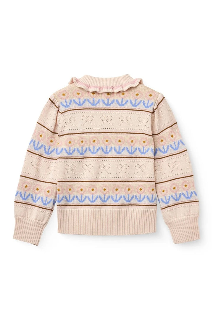 KNITTED COLLAR BLOUSE  Beige