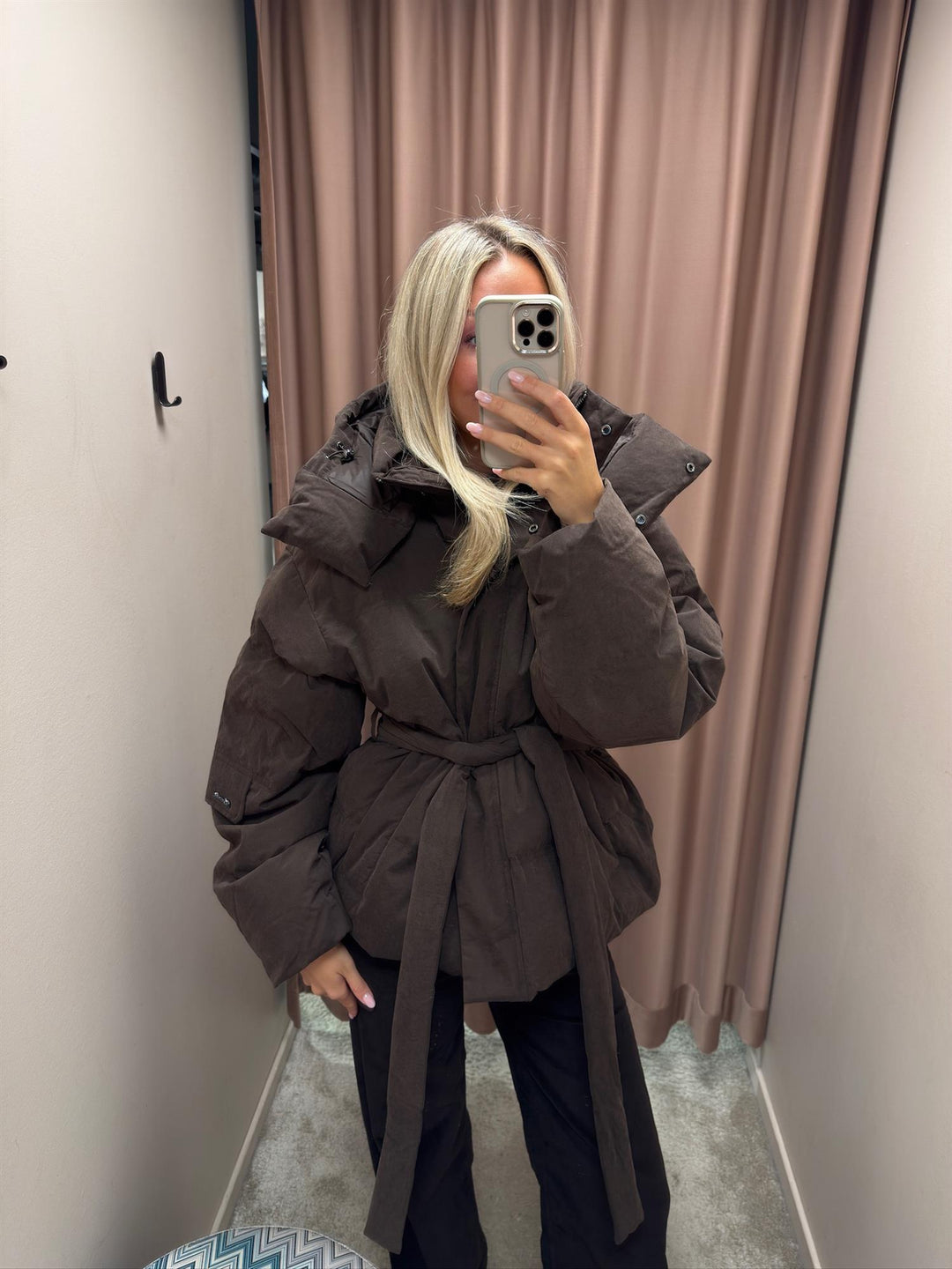 Steilia Brushed Down Jkt  Brown