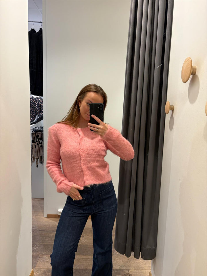 Hairy Knit Jacket  Pink
