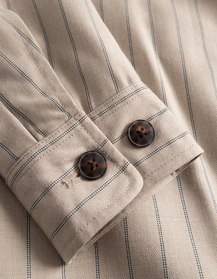 Como Pin Light Wool Coach Jacket  Dark Sand