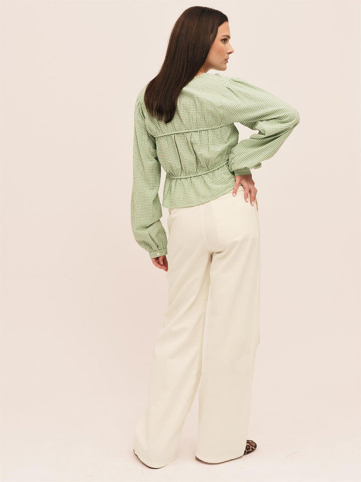 Indiana String  Blouse  Green/ White